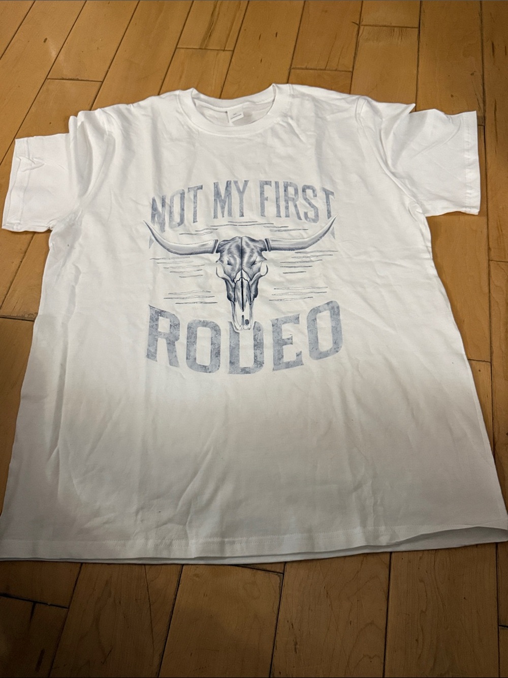 Men's White 'Not My First Rodeo' Graphic Short Sleeve Tee